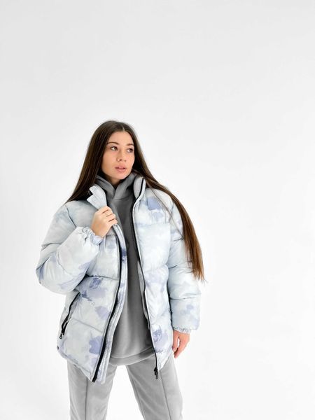 Куртка з принтом біла dp9 фото