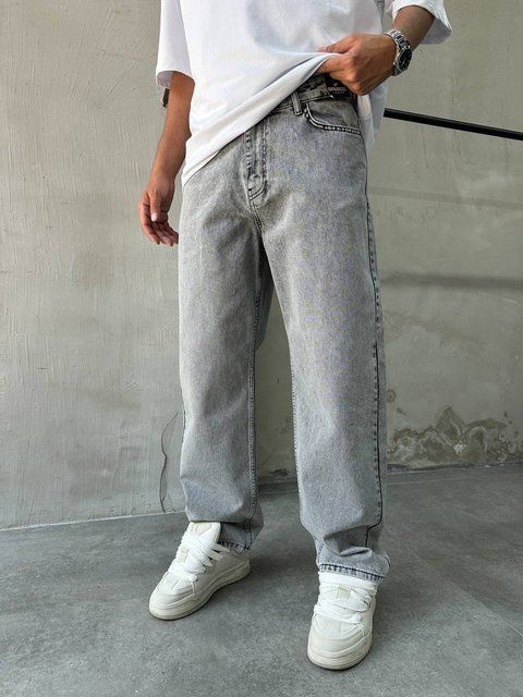 Чоловічі широкі штани Baggy сірі 29553 фото