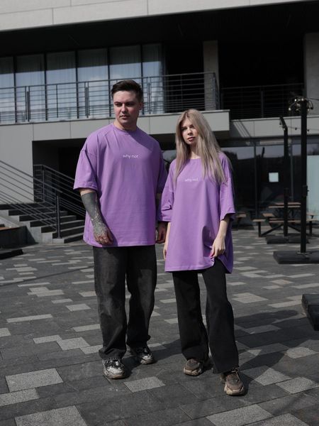 Футболка oversize фіолетова fi7p11 фото