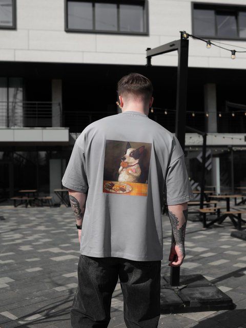 Футболка oversize сіра fi2p7 фото