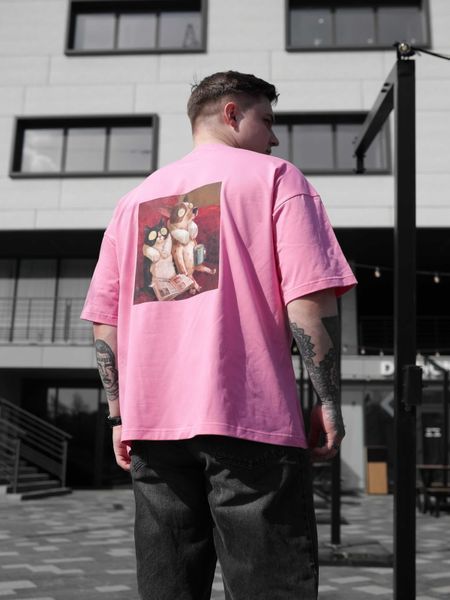 Футболка oversize рожева fi5p6 фото