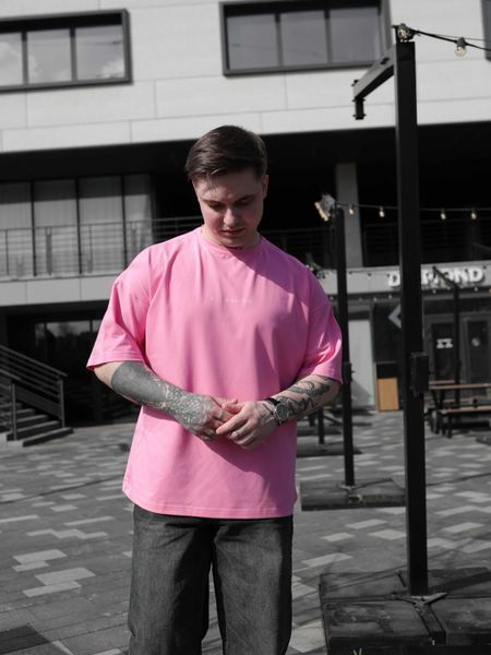 Футболка oversize рожева fi5p6 фото