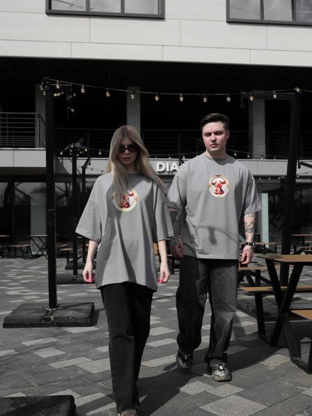 Футболка oversize сіра fi2p10 фото