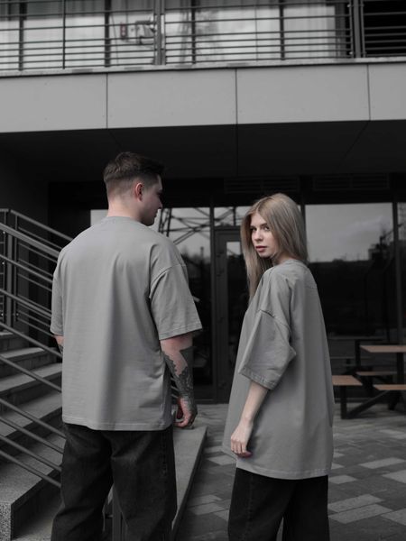 Футболка oversize сіра fi2p10 фото