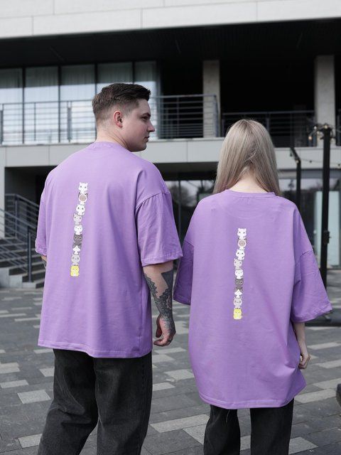 Футболка oversize фіолетова fi7b фото