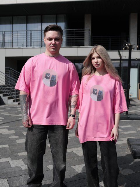 Футболка oversize рожева fi5n1 фото