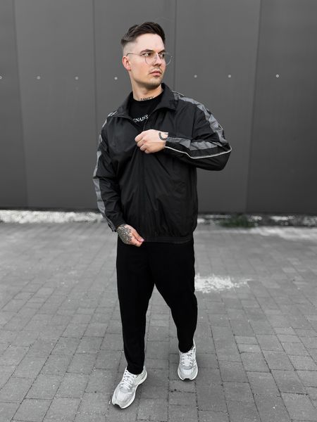 Чоловіча вітрівка чорна Wt11 фото