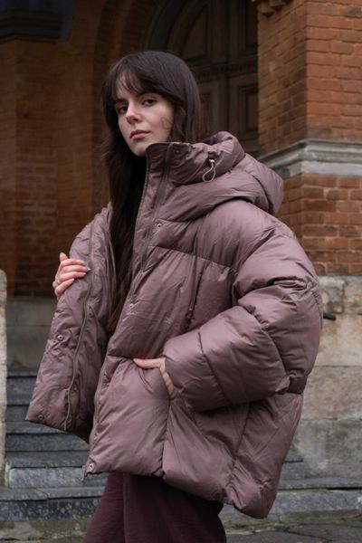 Жіноча курточка коричнева dp18 фото