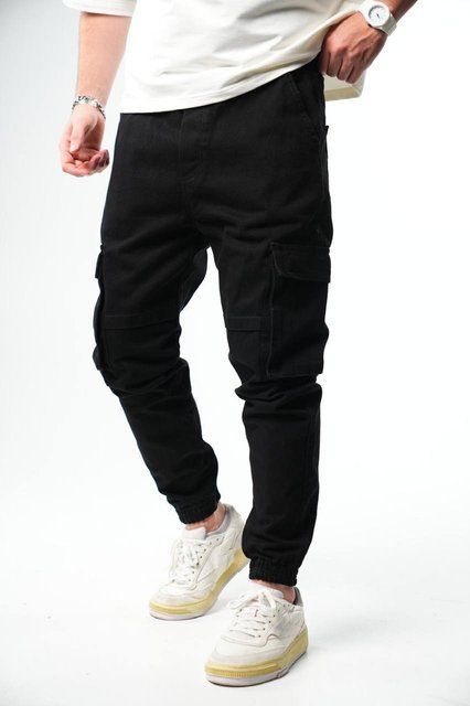 Чоловічі штани-карго Joggers чорні 30265 фото