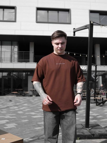 Футболка oversize коричнева fi3p8 фото