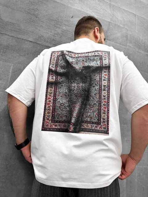 Чоловіча футболка oversize біла fi4p17 фото