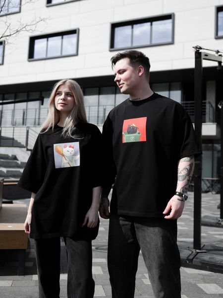 Футболка oversize чорна fi1p5 фото