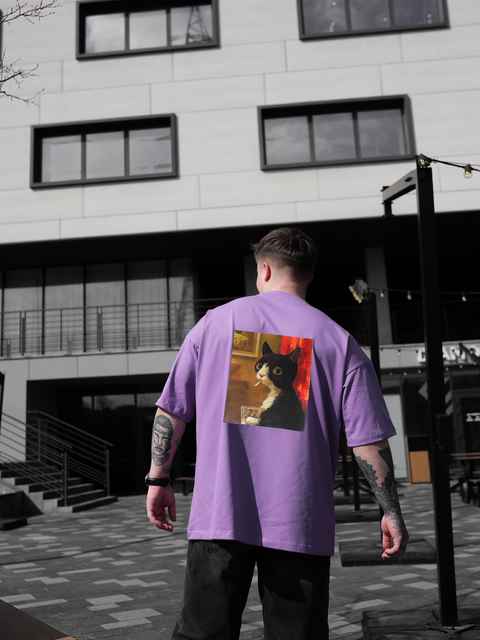 Футболка oversize фіолетова fi7p9 фото