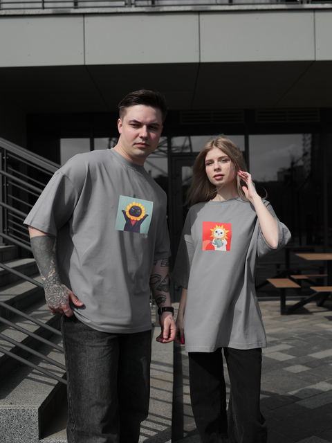 Футболка oversize сіра fi2p4 фото