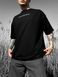 Чоловіча футболка з принтом oversize чорна fi1kk2 фото 4