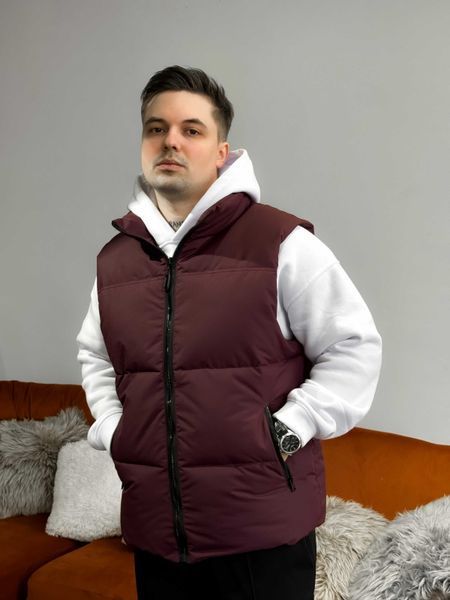 Чоловічий жилет бордовий Jl9 фото