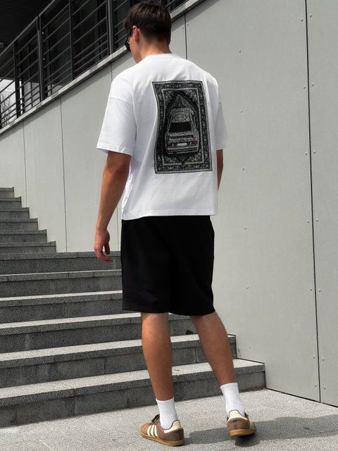 Чоловіча футболка oversize біла fi4c2 фото