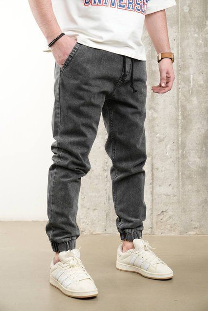 Чоловічі джинси Joggers графітові 30256 фото