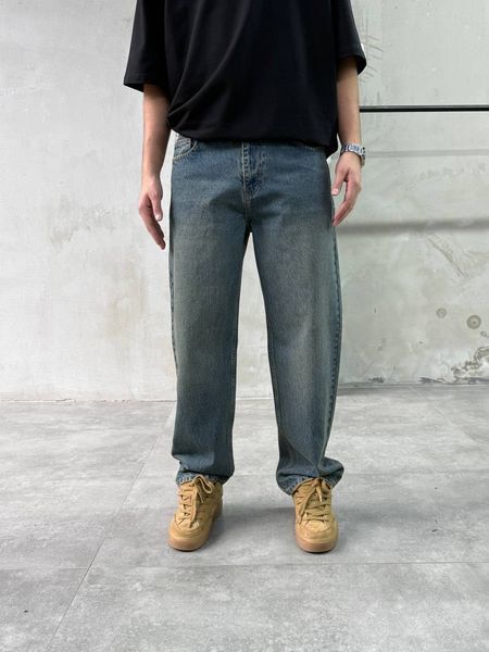 Чоловічі широкі джинси Baggy брудно-сині 30347 фото