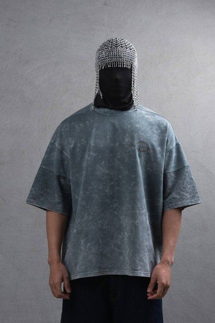 Чоловіча oversize футболка графітова 29860 фото
