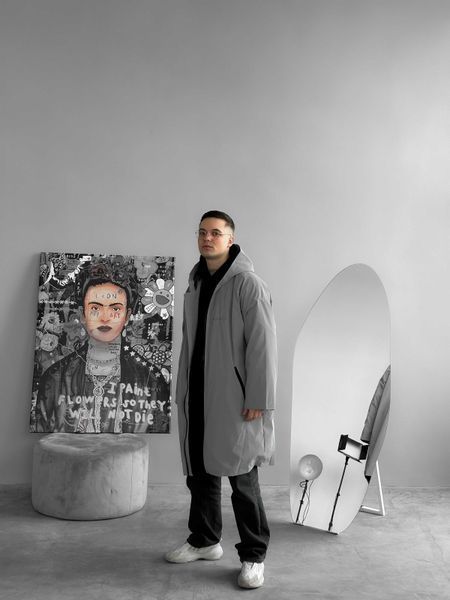 Чоловічий дощовик сірий Wt8 фото