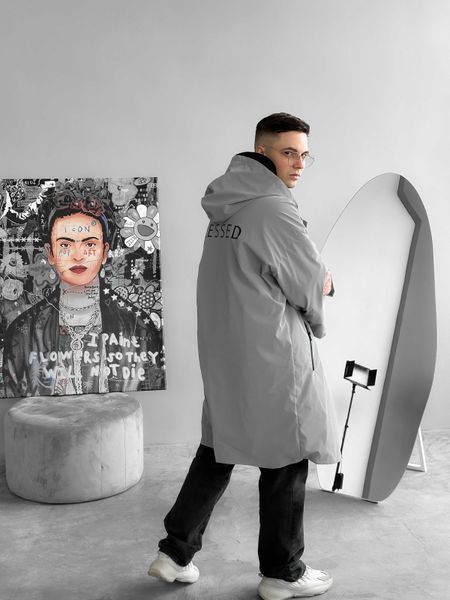 Чоловічий дощовик сірий Wt8 фото