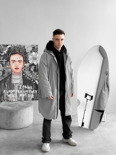 Чоловічий дощовик сірий Wt8 фото