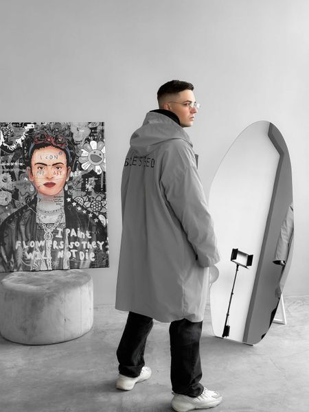 Чоловічий дощовик сірий Wt8 фото