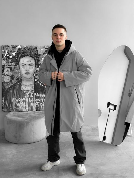Чоловічий дощовик сірий Wt8 фото
