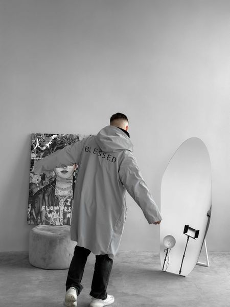 Чоловічий дощовик сірий Wt8 фото