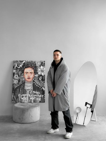 Чоловічий дощовик сірий Wt8 фото