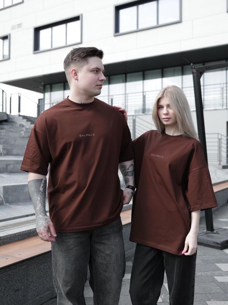 Футболка oversize коричнева fi3b фото