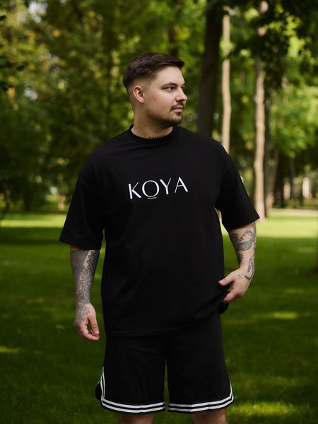 Чоловіча футболка oversize чорна fi1p22 фото