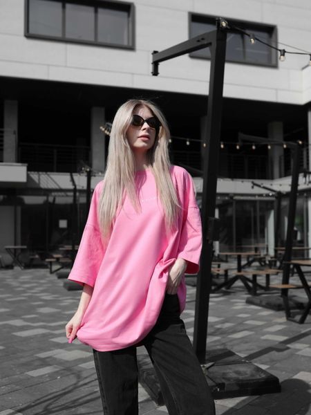 Футболка oversize рожева fi5p8 фото