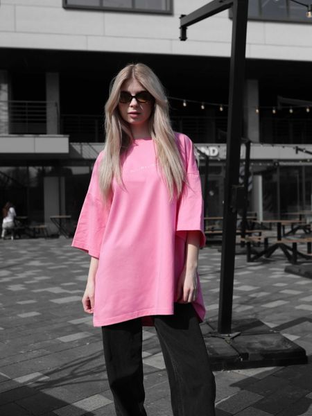 Футболка oversize рожева fi5p8 фото