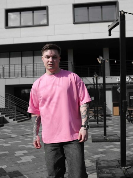 Футболка oversize рожева fi5p8 фото