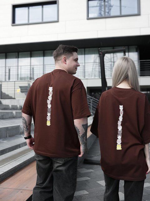 Футболка oversize коричнева fi3b фото