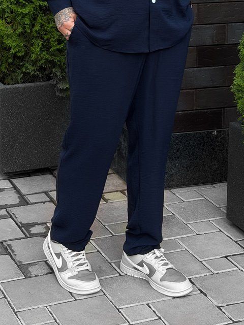 Чоловічі штани casual сині Krr6 фото