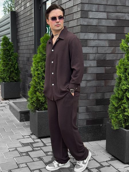 Чоловічі штани casual коричневі Krr5 фото