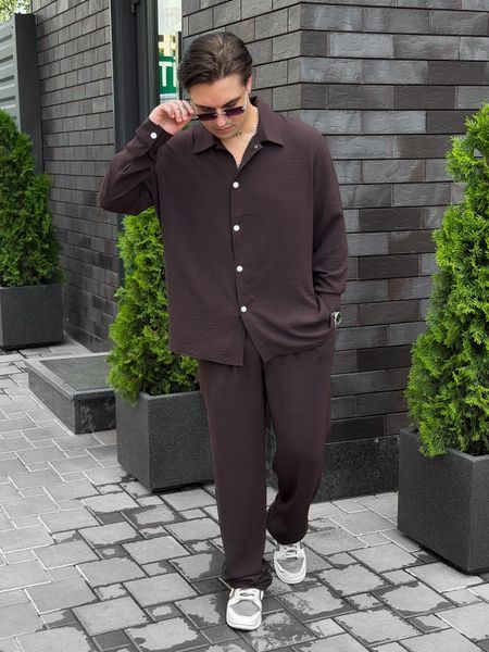 Чоловічі штани casual коричневі Krr5 фото