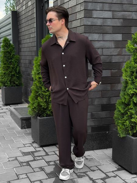 Чоловічі штани casual коричневі Krr5 фото