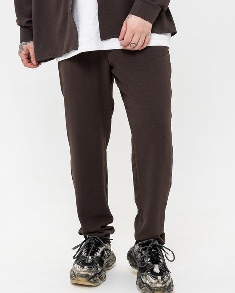 Чоловічі штани casual коричневі Krr5 фото
