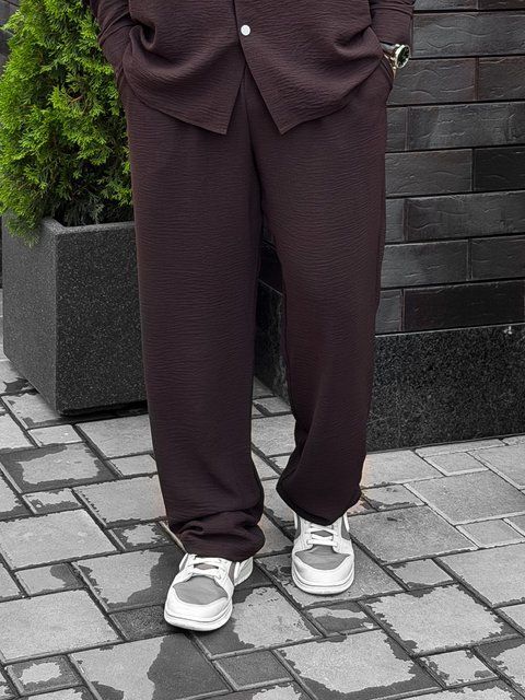 Чоловічі штани casual коричневі Krr5 фото