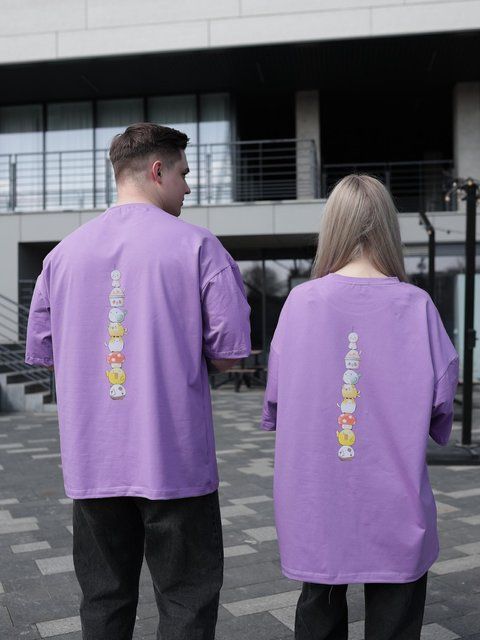 Футболка oversize фіолетова fi7p14 фото