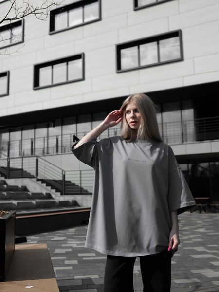 Футболка oversize сіра fi2p9 фото